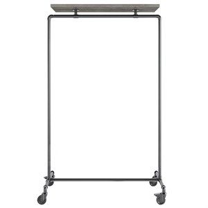 Image of Ziito Design - WOOD TOP SHELF - Tøjstativ - Sort Aska - 157x100 cm - Med Hjul