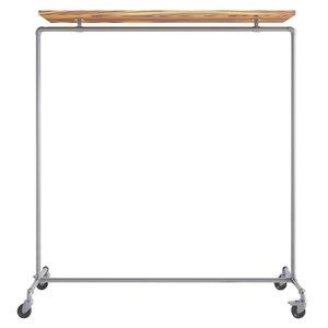 Image of Ziito Design - WOOD TOP SHELF - Tøjstativ - Eldr - 157x150 cm (Med Hjul)