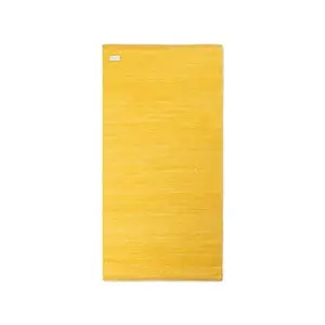 Rug Solid - Bomuldstæppe, gul - 65x135 cm.