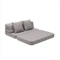 By KlipKlap -  KK 3 Fold sofa 120 cm - Grå med grå knapper 