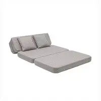 By KlipKlap -  KK 3 Fold sofa XL 140 cm - Multigrå med grå knapper