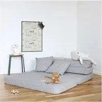 By KlipKlap -  KK 3 Fold sofa 120 cm - Grå med grå knapper 
