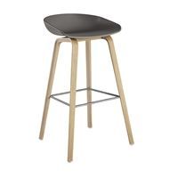 Hay - barstol - About a stool - grå med ben i sæbebehandlet eg