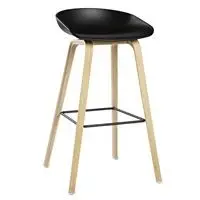 Hay - barstol - About a stool - sort med ben i sæbebehandlet eg