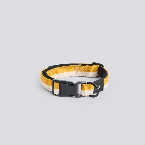 Hay - Hundehalsbånd - Dogs Collar Flat - Off white/ochre - S/M