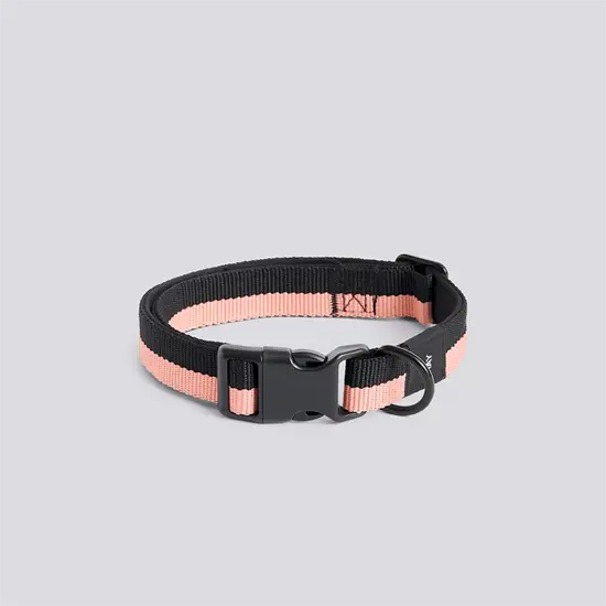 Hay - Hundehalsbånd - Dogs Collar Flat - Pink/sort - M/L