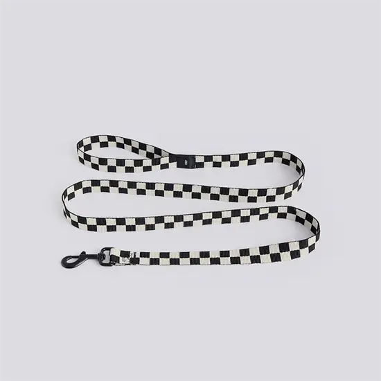 Hay - Hundesnor - Dogs Leash-Flat - Sort, hvid tern - M/L