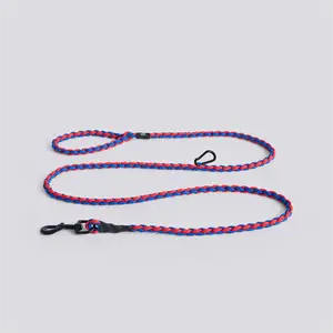 Hay - Hundesnor - Dogs Leash-Braided - Justerbar - Blue, red - M/L