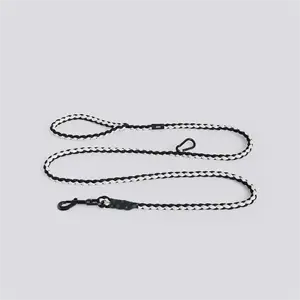 Hay - Hundesnor - Dogs Leash-Braided - Justerbar - Black, white - M/L