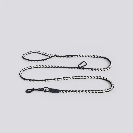 Hay - Hundesnor - Dogs Leash-Braided - Justerbar - Black, white - M/L
