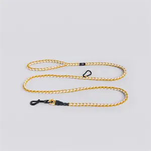 Hay - Hundesnor - Dogs Leash-Braided - Justerbar - Off white, ochre - M/L