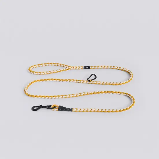 Hay - Hundesnor - Dogs Leash-Braided - Justerbar - Off white, ochre - M/L