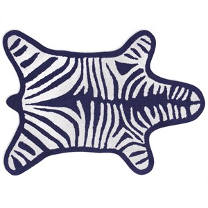 Jonathan Adler - Zebra bademåtte - blå/hvid - 79 x 112 cm