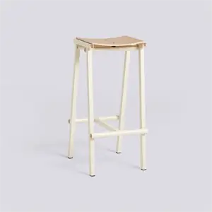 HAY - Taburete 8 Barstol - Eggshell - Lacquered Oak Veneer Seat - Høj model 75 cm