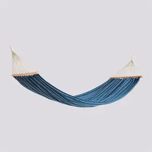 Hay - Outdoor Market Hammock-Blue with beige stripe