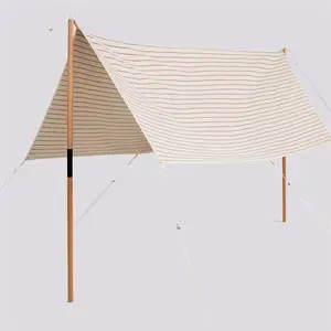 Hay - Outdoor Market Canopy-Beige with red stripe
