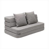 By KlipKlap -  KK 3 Fold sofa 120 cm - Grå med grå knapper 