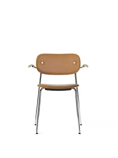 Audo Copenhagen - Co Dining Chair w/Armrest - Chrome Base - Oak Arms - Cognac