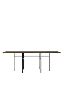 Audo Copenhagen - Snaregade Dining Table, Rectangular  90x200cm, Black Steel Base, Dark Stained Oak