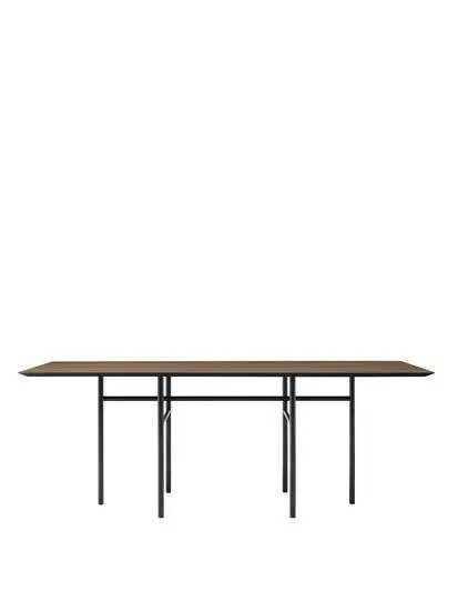 Audo Copenhagen - Snaregade Dining Table, Rectangular  90x200cm, Black Steel Base, Dark Stained Oak