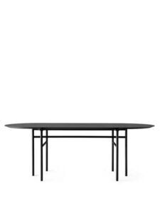 Audo Copenhagen - Snaregade Dining Table, Oval 95x210 cm, Black Steel Base, Black Oak