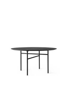 Audo Copenhagen - Snaregade Dining Table, Round Ø120cm, Black Steel Base, 
Black Oak
