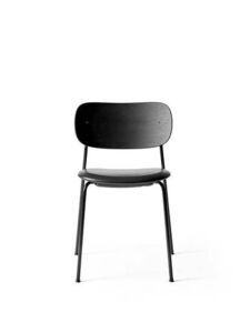 Audo Copenhagen - Co Dining Chair, Black Steel Base, Upholstered Seat PC1L, Oak Back, Dark Stained Oak, EU/US - CAL117 Foam, 0842 (Black), Dakar, Dakar, Nevotex