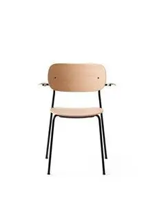 Audo Copenhagen - Co Dining Chair w/Armrest, Black Steel Base, Natural Oak Seat, Back and Arms