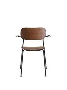 Audo Copenhagen - Co Dining Chair w/Armrest, Black Steel Base, Dark Stained Oak Seat, Back and Arms