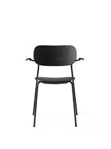 Audo Copenhagen - Co Dining Chair w/Armrest, Black Steel Base, Black Oak Seat, Back and Arms