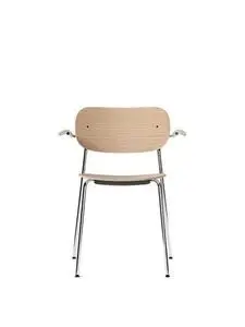 Audo Copenhagen - Co Dining Chair w/Armrest, Chrome Steel Base, Natural Oak Seat, Back and Arms