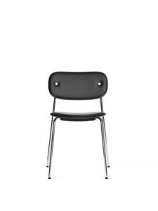 Audo Copenhagen - Co Dining Chair, Chrome Steel Base, Upholstered Seat and Back PC1L, EU/US - CAL117 Foam, 0842 (Black), Dakar, Dakar, Nevotex