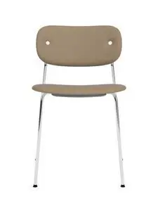 Audo Copenhagen - Co Dining Chair, Chrome Steel Base, Upholstered Seat and Back PC0L, EU/US - CAL117 Foam, 1611 (Stone), Sierra, Sierra, Camo