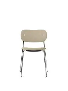 Audo Copenhagen - Co Dining Chair, Chrome Steel Base, Upholstered Seat and Back PC0T, EU/US - CAL117 Foam, 02 (Beige), Bouclé, Bouclé, Audo