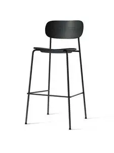 Audo Copenhagen - Co Bar Chair, Black Steel Base, Black Oak Seat And Back