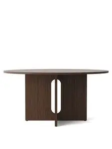 Audo Copenhagen - Androgyne, Dining Table, Ø150 cm, Dark Stained Oak Base, Dark Stained Oak Top