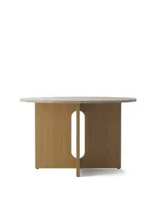 Audo Copenhagen - Androgyne, Dining Table, Ø120 cm, Natural Oak Base, Kunis Breccia Stone Table Top