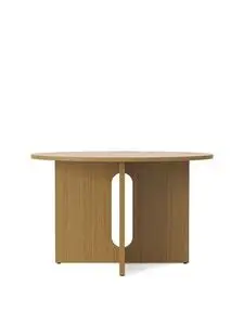 Audo Copenhagen - Androgyne, Dining Table, Ø120 cm, Natural Oak Base, Natural Oak Top