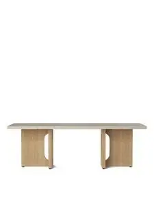 Audo - Androgyne Lounge Table, 120x45 cm, Natural Oak Base, Kunis Breccia Sand Table Top