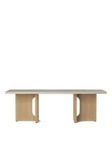 Audo Copenhagen - Androgyne Lounge Bord, 120x45 cm, Natural Ege ben , Kunis Breccia Sten/Sand bordplade