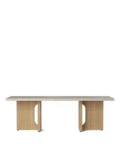 Audo Copenhagen - Androgyne Lounge Bord, 120x45 cm, Ege ben , Kunis Breccia Sten/Sand bordplade