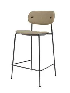 Audo Copenhagen - Co Counter Chair, Black Steel Base, Seat Height 68,5 cm, Upholstered Seat And Back, PC0T, EU/US - CAL117 Foam, 02 (Beige), Audo Bouclé, Audo Bouclé, Audo