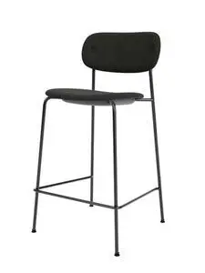 Audo Copenhagen - Co Counter Chair, Black Steel Base, Seat Height 68,5 cm, Upholstered Seat And Back, PC1T, EU/US - CAL117 Foam, 0198 (Black), Re-wool, Re-wool, Kvadrat