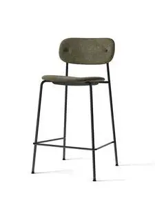 Audo Copenhagen - Co Counter Chair, Black Steel Base, Seat Height 68,5 cm, Upholstered Seat And Backrest, EU/US - CAL117 Foam, 0001 (Green), Moss, Sahco, Kvadrat