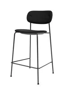 Audo Copenhagen - Co Counter Chair, Black Steel Base, Seat height 68,5 cm, Upholstered Seat And Back, PC0L, EU/US - CAL117 Foam, 1001 (Black), Sierra, Sierra, Camo