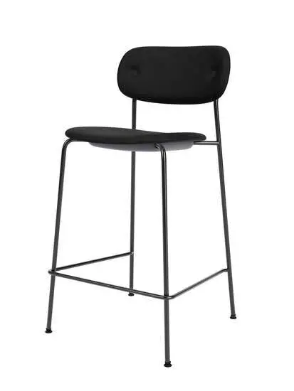 Audo Copenhagen - Co Counter Chair, Black Steel Base, Seat height 68,5 cm, Upholstered Seat And Back, PC0L, EU/US - CAL117 Foam, 1001 (Black), Sierra, Sierra, Camo