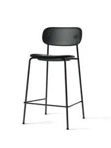 Audo Copenhagen - Co Counter Chair, Black Steel Base, Seat Height 68,5 cm, Upholstered Seat And Backrest, EU/US - CAL117 Foam, 0842 (Black), Dakar, Nevotex