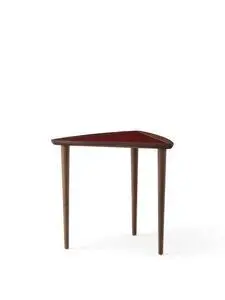 Audo Copenhagen - Umanoff Nesting Side Table, Walnut Base, Walnut/Burgundy Tabletop