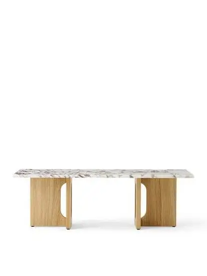 Audo Copenhagen - Androgyne Lounge Table, 120x45, Nat. Oak/Calacatta Viola