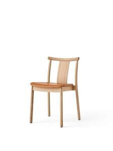 Audo Copenhagen - Merkur, Dining Chair, Natural Oak Base, Natural Oak Backrest, Upholstered Seat PC1L, EU/US - CAL117 Foam, 0250 (Cognac), Dakar, Dakar, Nevotex